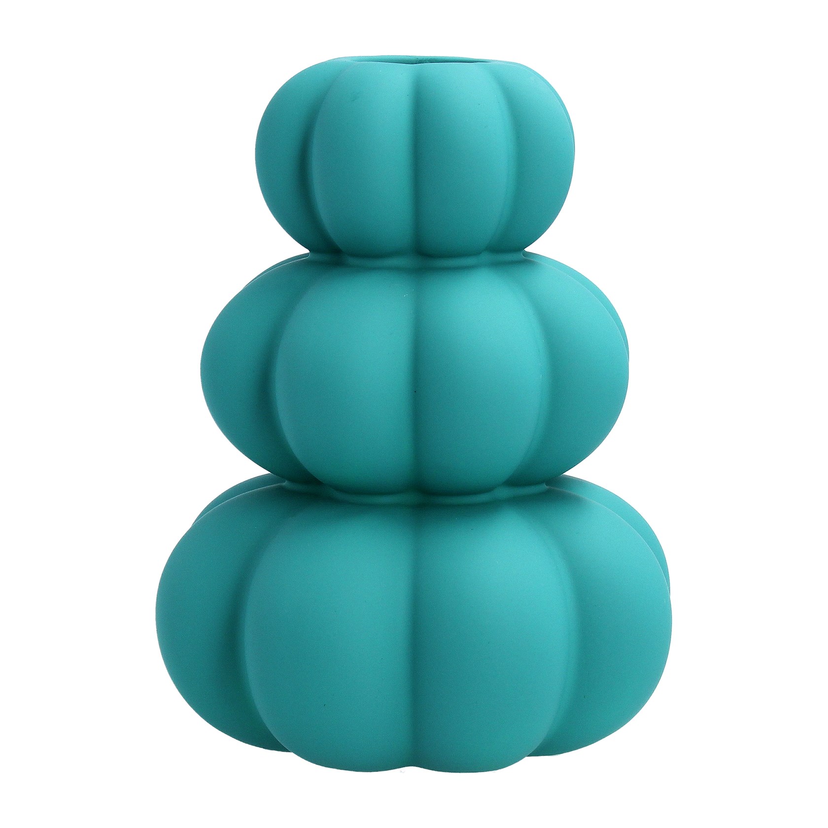 A turquoise stacked ceramic decorative vase. The perfect addition to your home or the perfect gift for yourself or a loved one. By London designer Gisela Graham.